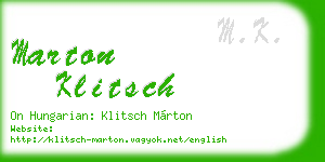 marton klitsch business card